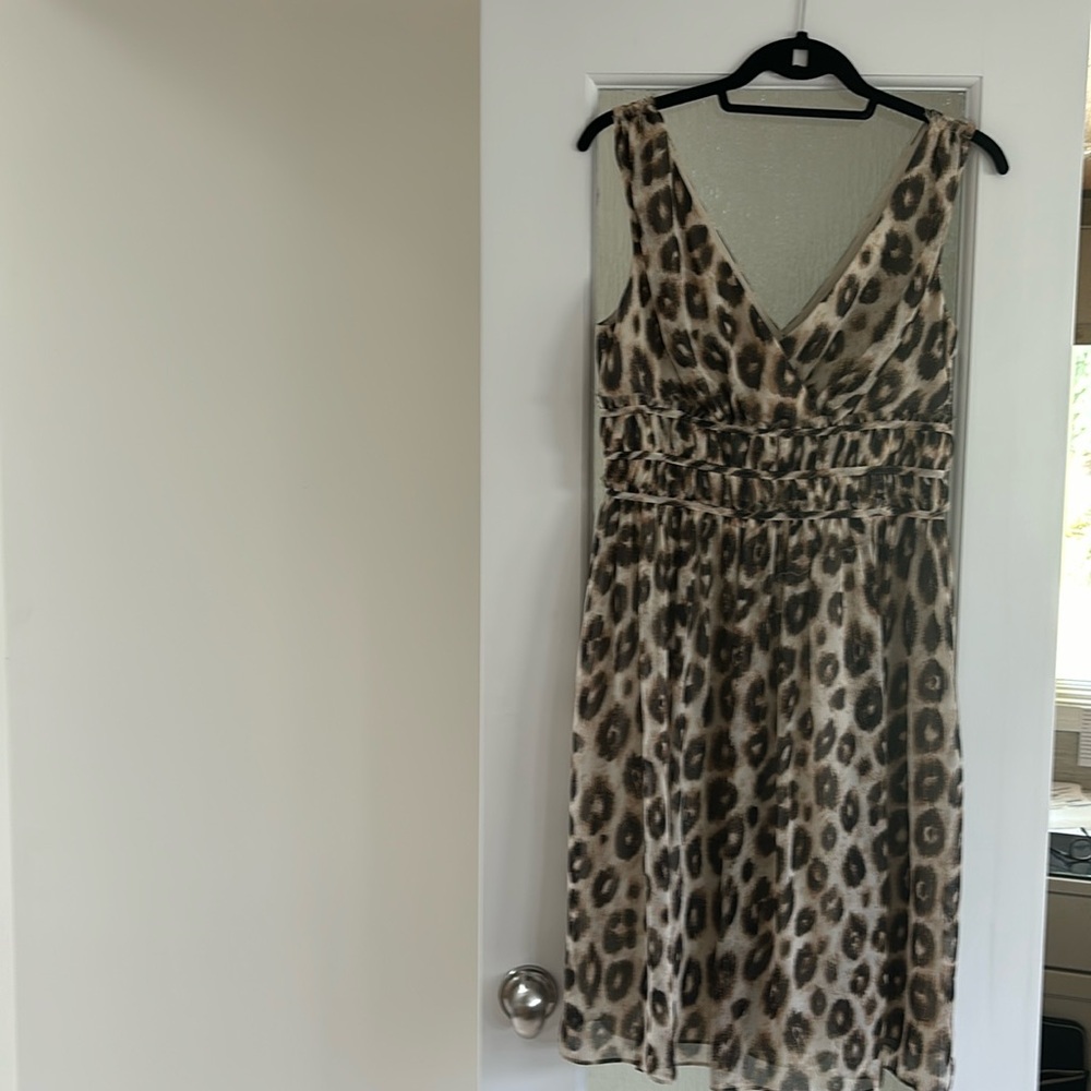 Leopard print v-neck dress